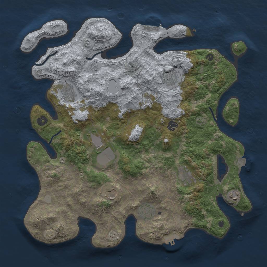 Rust Map: Procedural Map, Size: 3900, Seed: 894202, 17 Monuments