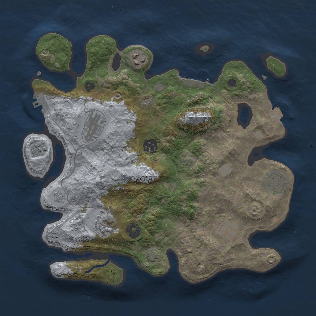 Rust Map: Procedural Map, Size: 3200, Seed: 819917904, 15 Monuments