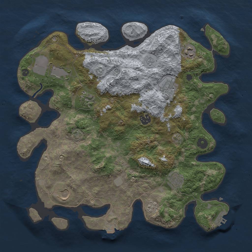 Rust Map: Procedural Map, Size: 3500, Seed: 510392697, 15 Monuments