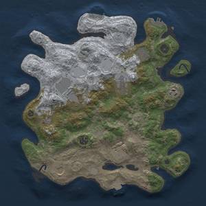 Thumbnail Rust Map: Procedural Map, Size: 3500, Seed: 1851891791, 16 Monuments