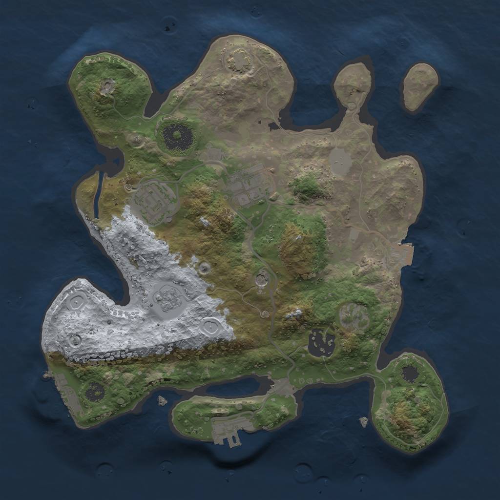 Rust Map: Procedural Map, Size: 2600, Seed: 858629002, 11 Monuments