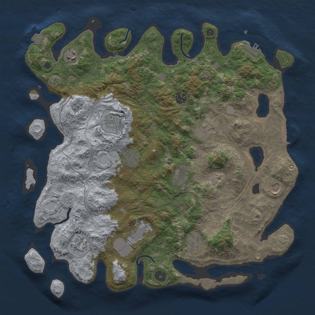 Rust Map: Procedural Map, Size: 4250, Seed: 751392381, 19 Monuments