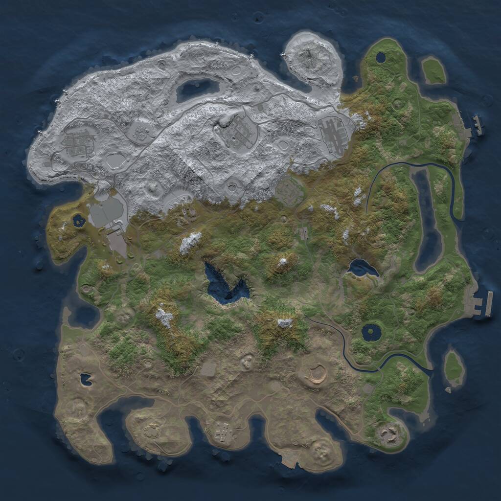 Rust Map: Procedural Map, Size: 4000, Seed: 1858210028, 15 Monuments