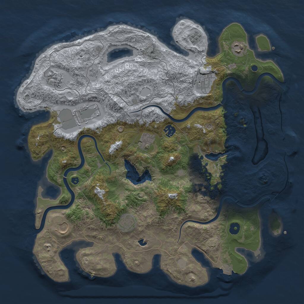Rust Map: Procedural Map, Size: 4000, Seed: 1858210028, 14 Monuments