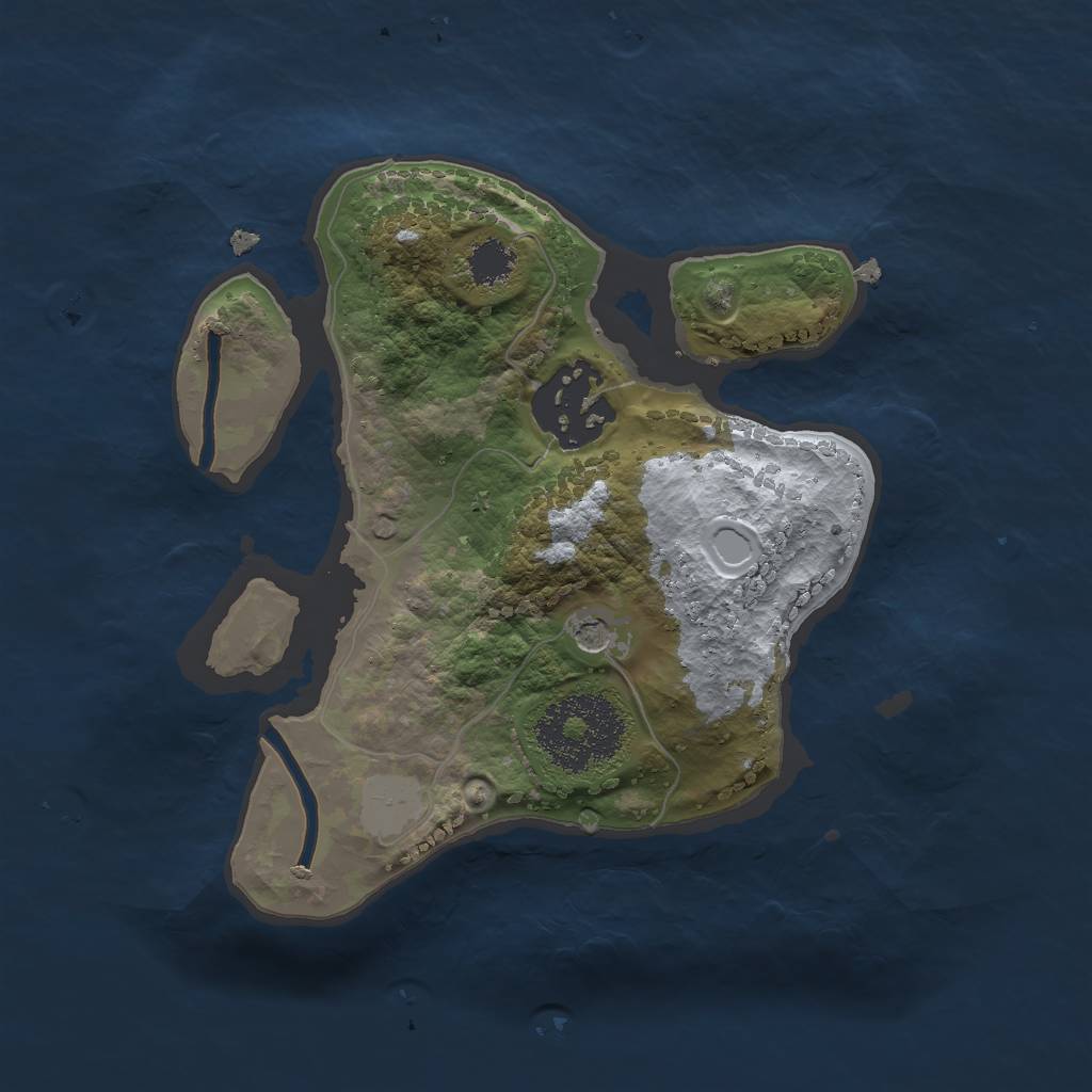 Rust Map: Procedural Map, Size: 2000, Seed: 1919699033, 5 Monuments