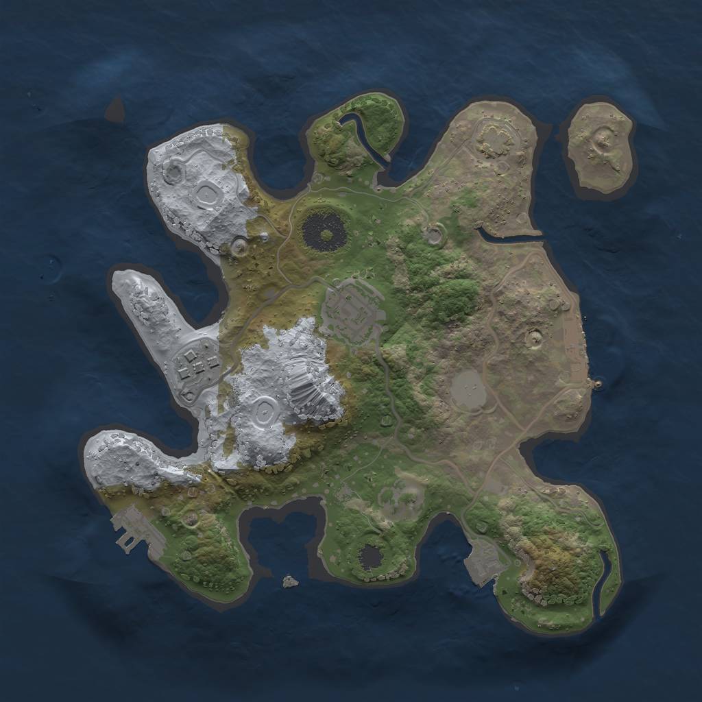 Rust Map: Procedural Map, Size: 2500, Seed: 1772771386, 8 Monuments