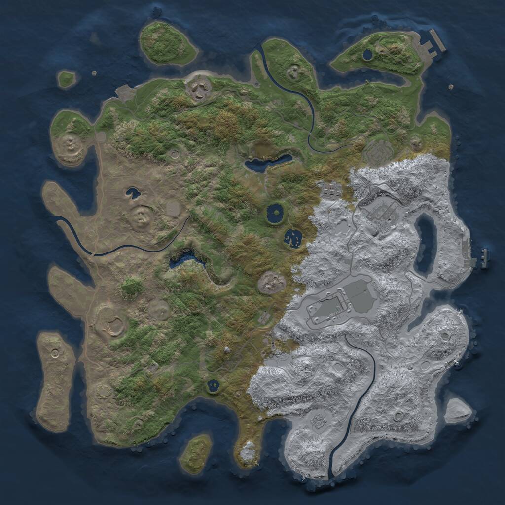Rust Map: Procedural Map, Size: 4096, Seed: 577724786, 14 Monuments