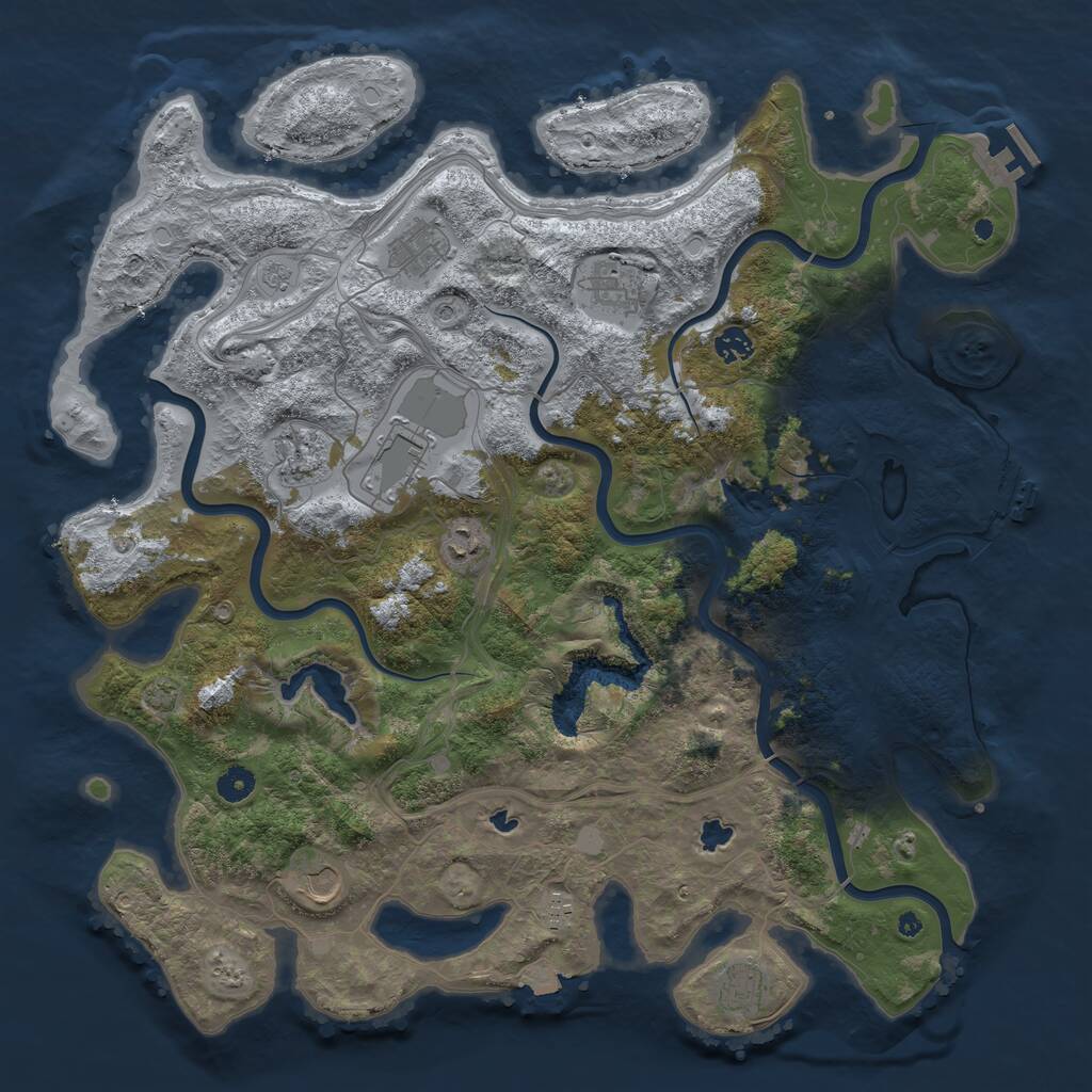 Rust Map: Procedural Map, Size: 4500, Seed: 1787001, 15 Monuments
