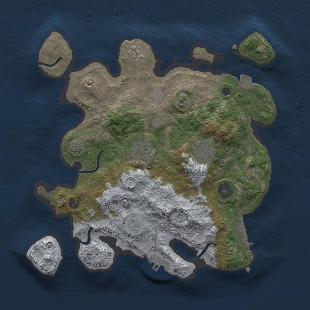 Rust Map: Procedural Map, Size: 3000, Seed: 21812, 11 Monuments