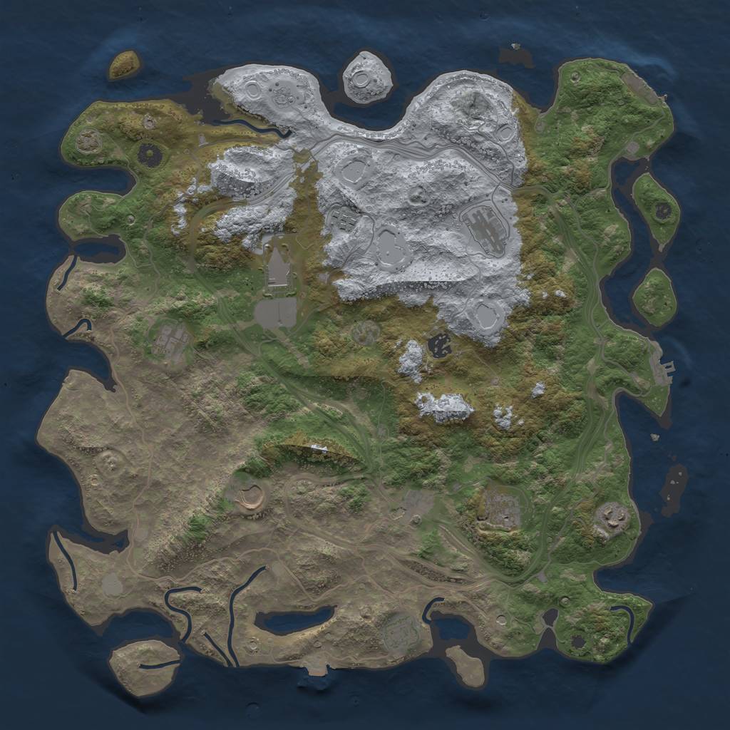 Rust Map: Procedural Map, Size: 4500, Seed: 409698515, 18 Monuments