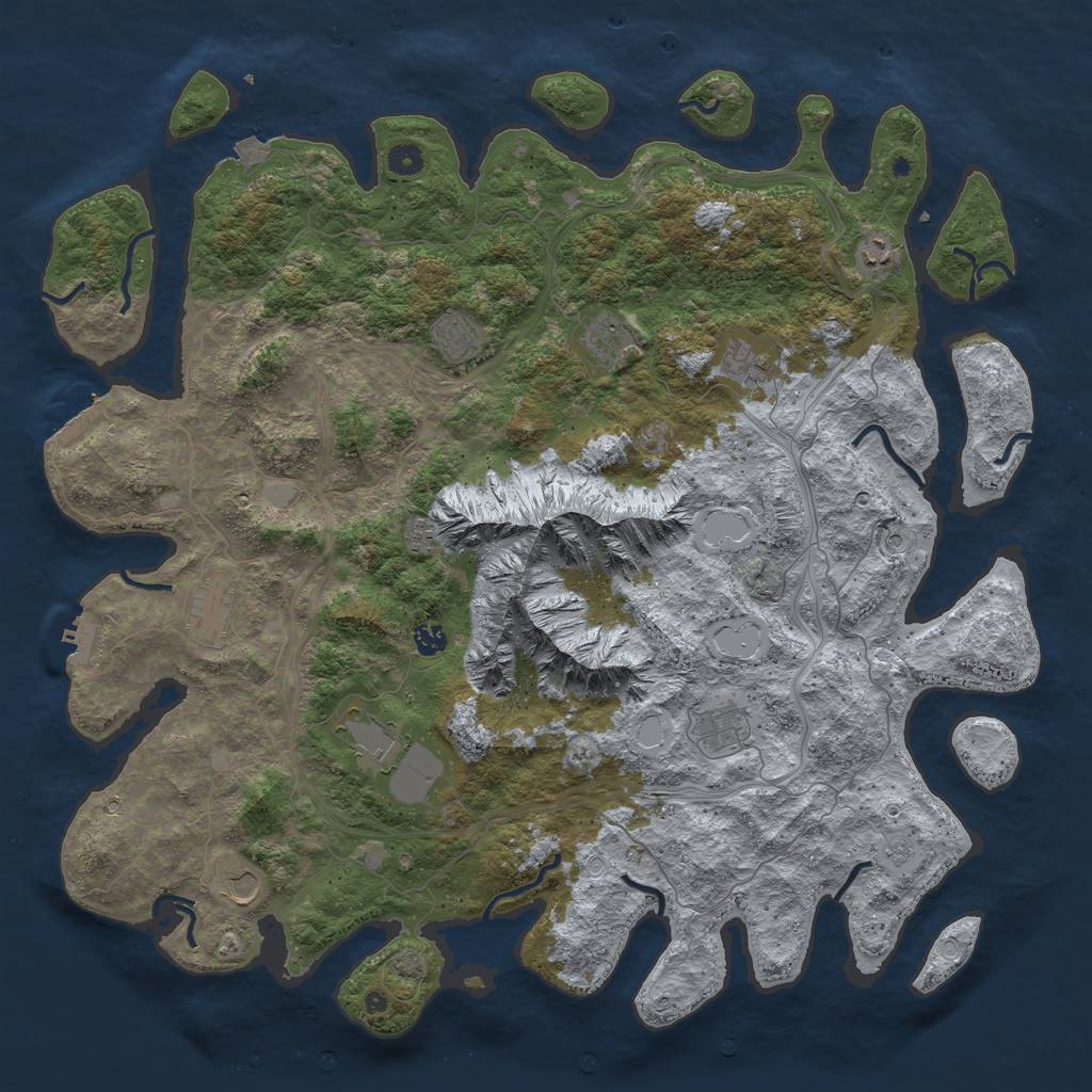 Rust Map: Procedural Map, Size: 5000, Seed: 45659406, 18 Monuments