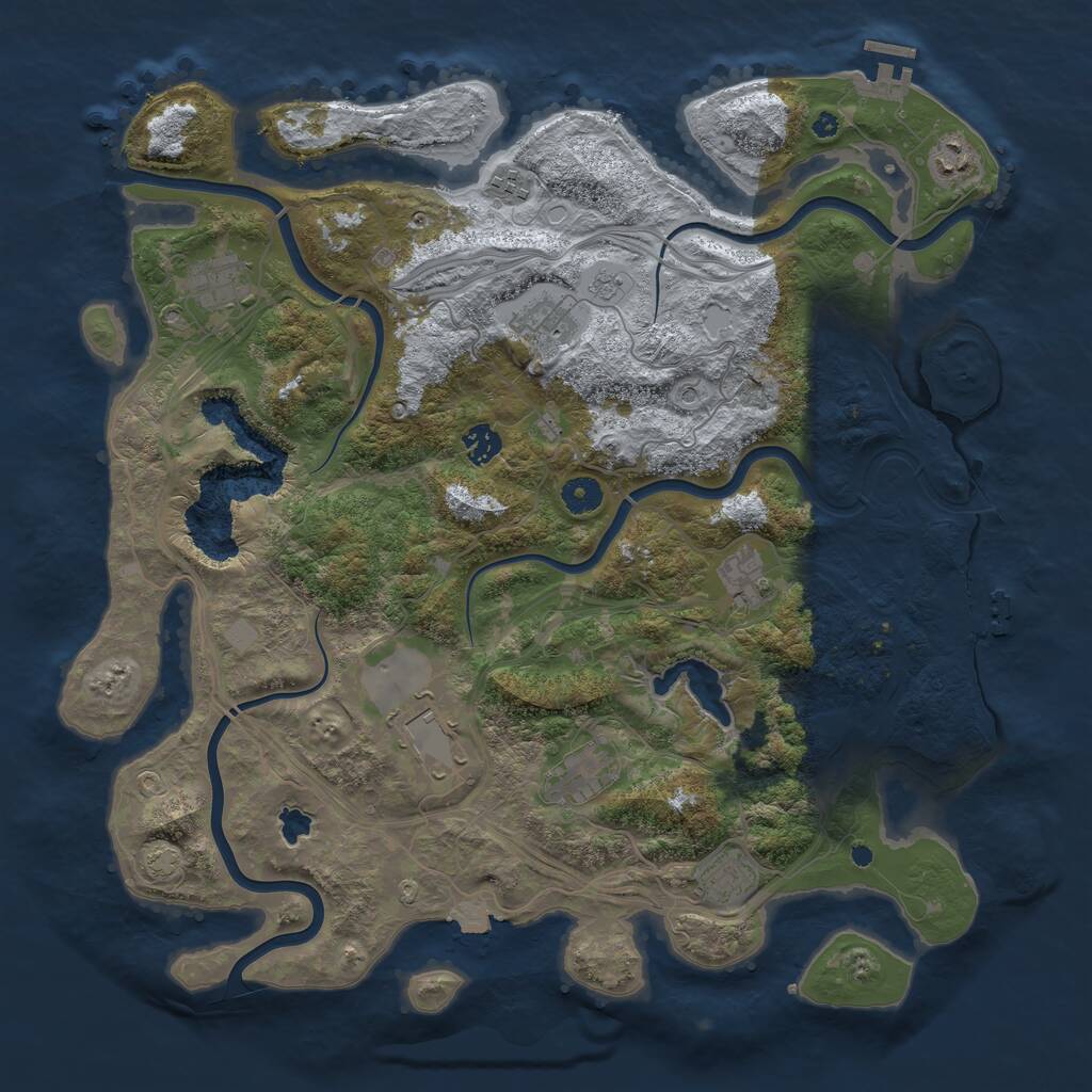 Rust Map: Procedural Map, Size: 4250, Seed: 151070358, 15 Monuments