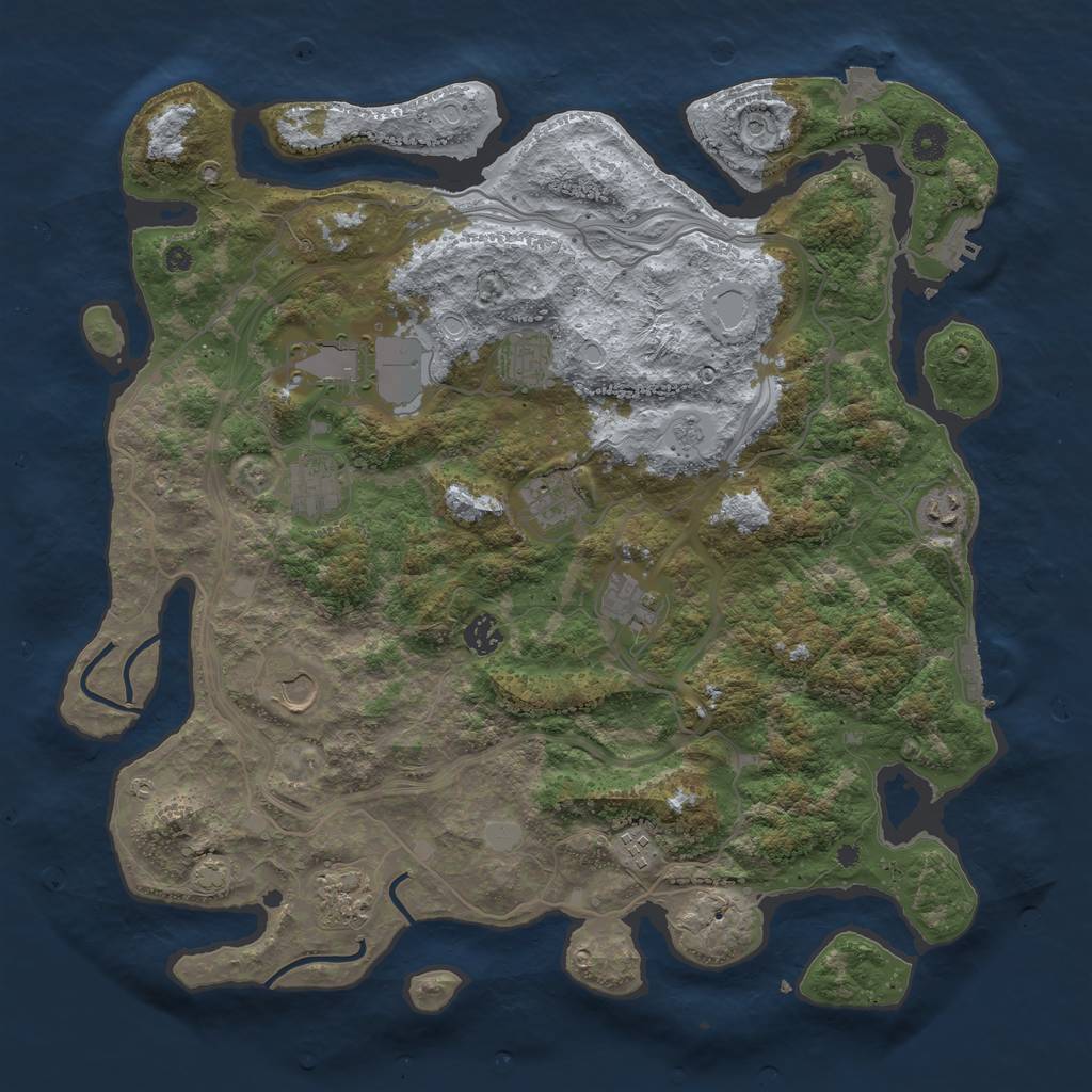 Rust Map: Procedural Map, Size: 4250, Seed: 151070358, 18 Monuments