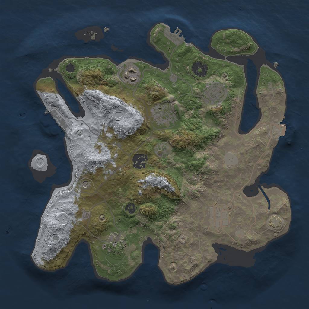 Rust Map: Procedural Map, Size: 3000, Seed: 52261717, 13 Monuments
