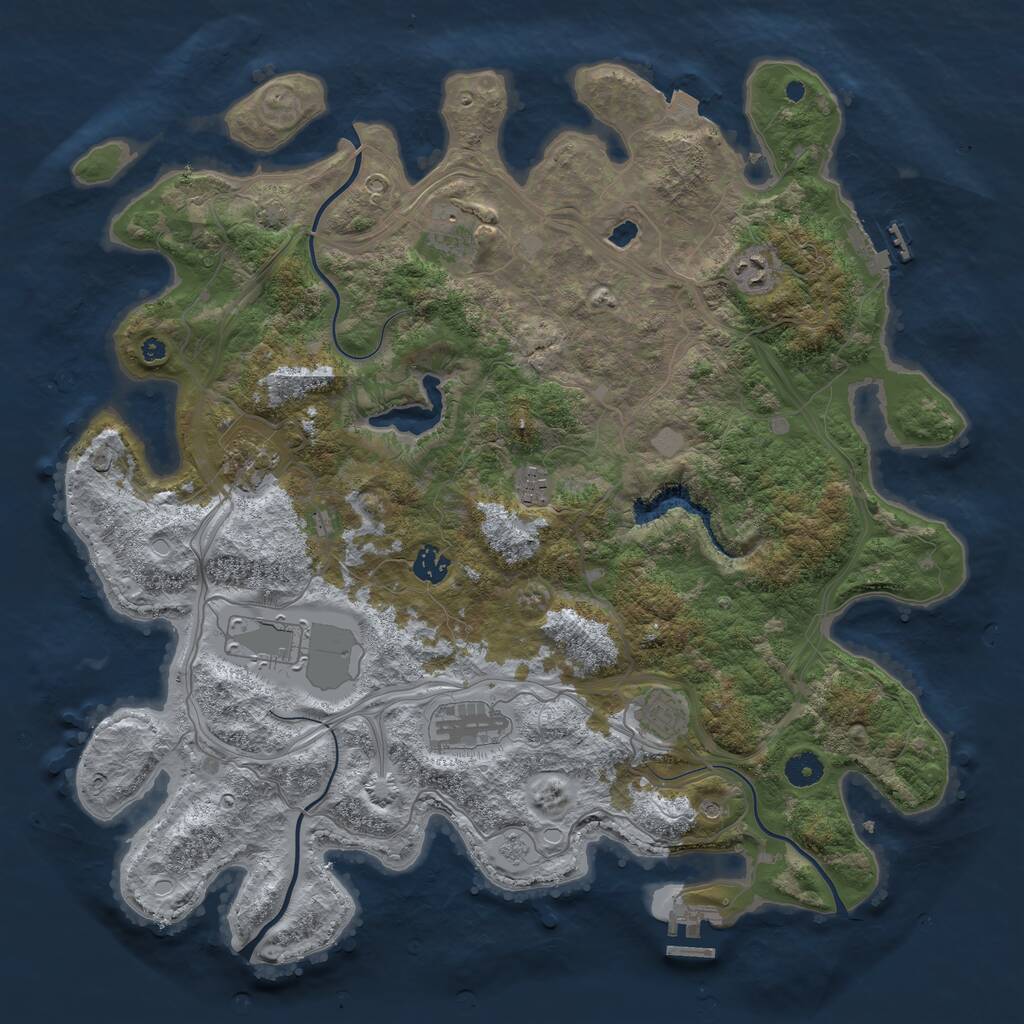 Rust Map: Procedural Map, Size: 4250, Seed: 533311725, 14 Monuments