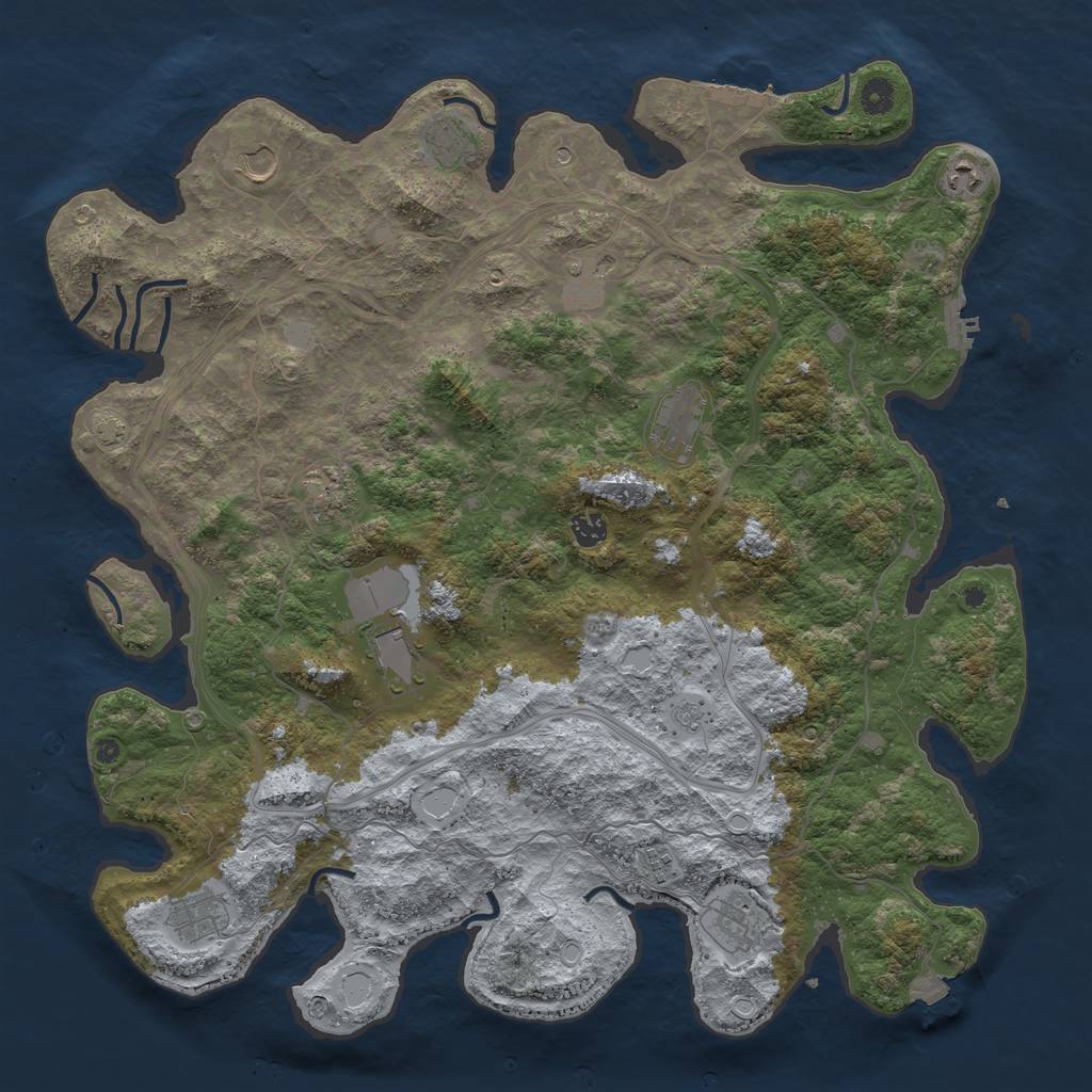 Rust Map: Procedural Map, Size: 4588, Seed: 1000000, 19 Monuments