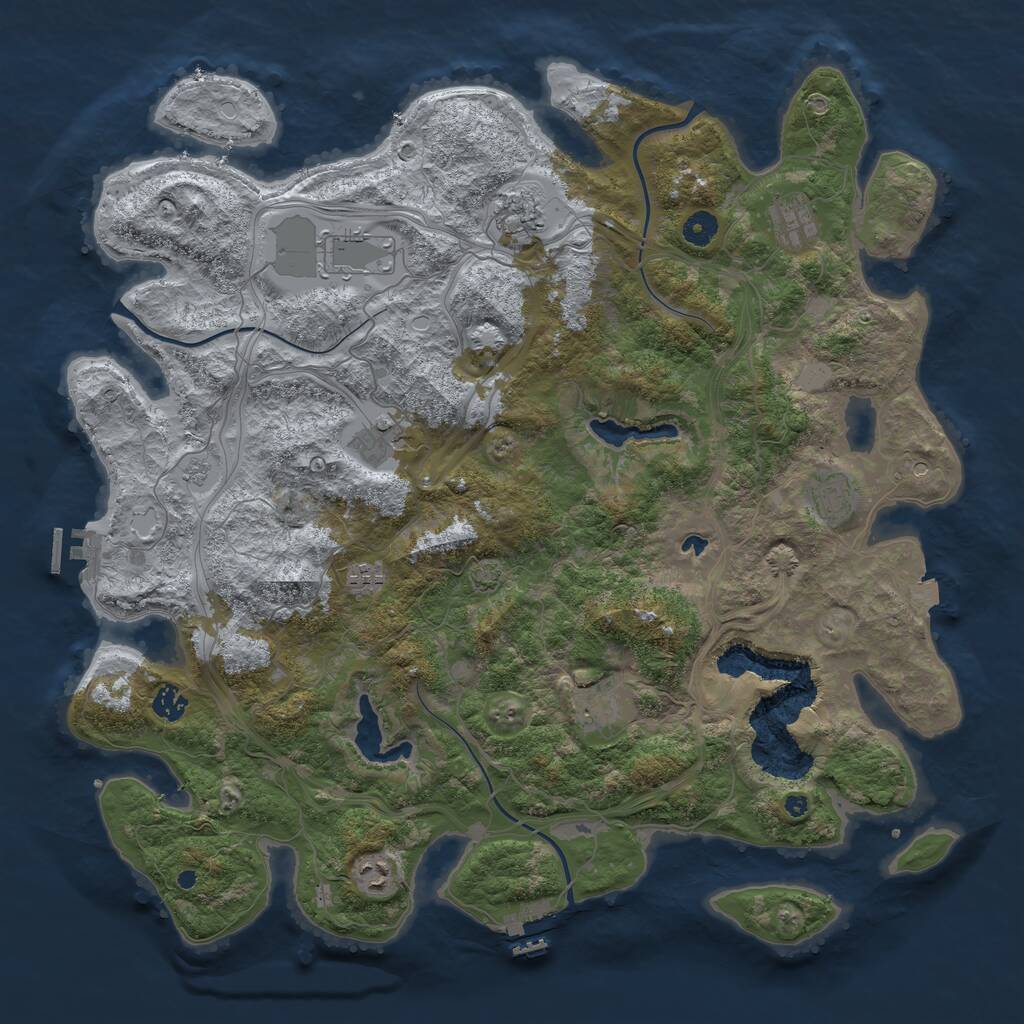 Rust Map: Procedural Map, Size: 4500, Seed: 481354850, 15 Monuments
