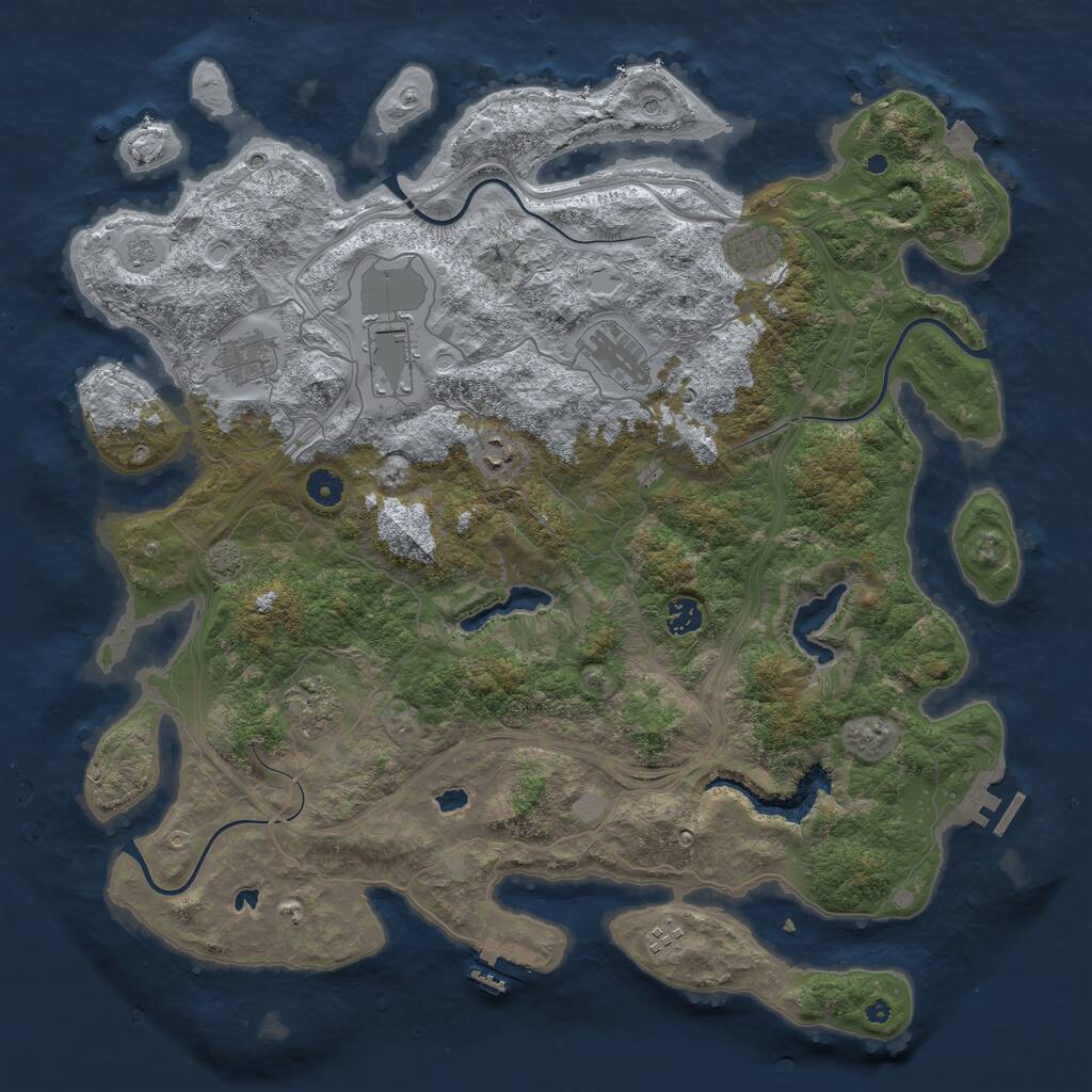 Rust Map: Procedural Map, Size: 4500, Seed: 882883724, 14 Monuments