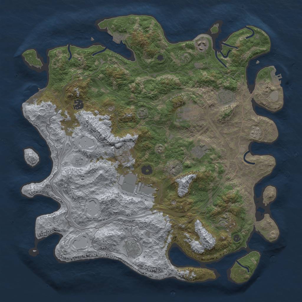 Rust Map: Procedural Map, Size: 4250, Seed: 996594140, 18 Monuments