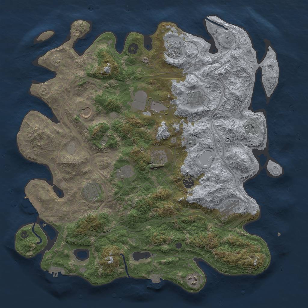 Rust Map: Procedural Map, Size: 4250, Seed: 1425348661, 19 Monuments