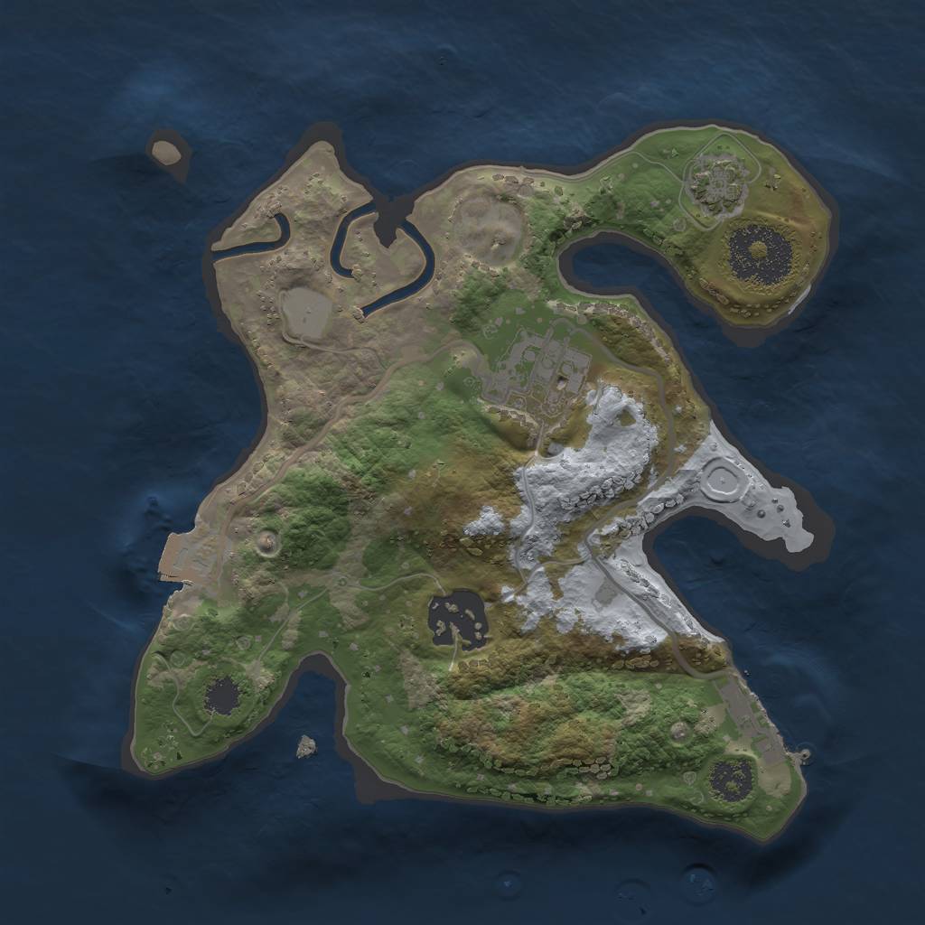 Rust Map: Procedural Map, Size: 2200, Seed: 332178446, 7 Monuments
