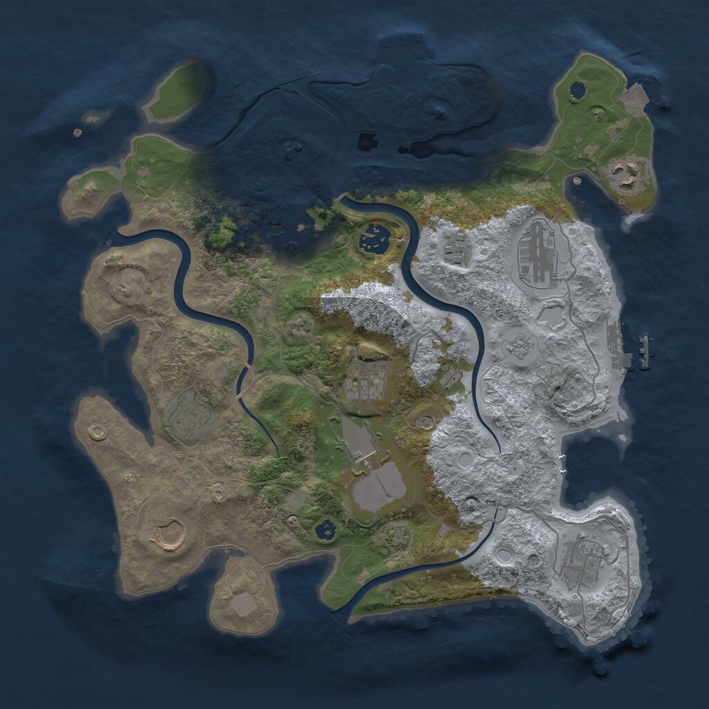 Rust Map: Procedural Map, Size: 3500, Seed: 5813, 16 Monuments