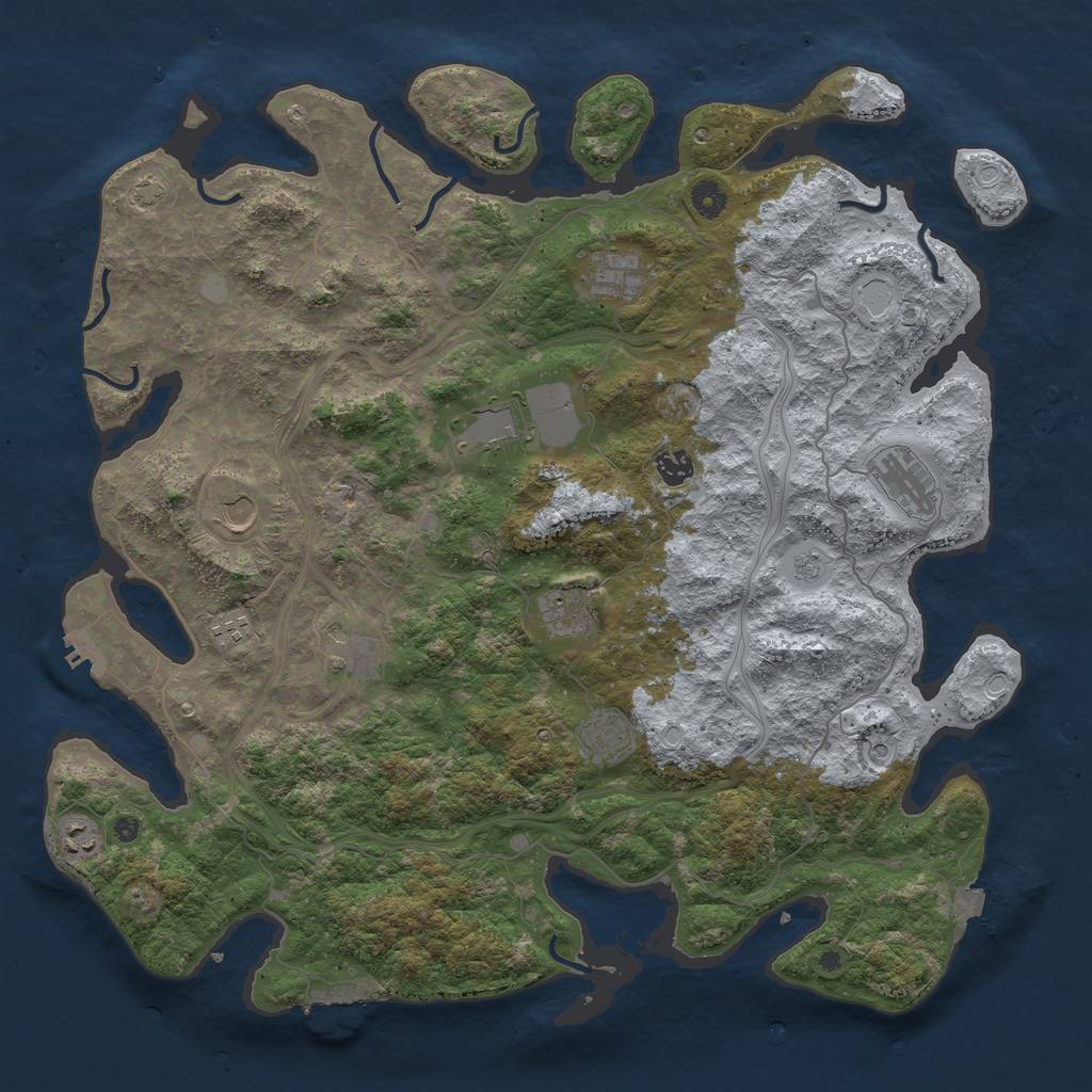 Rust Map: Procedural Map, Size: 4500, Seed: 1837326, 18 Monuments