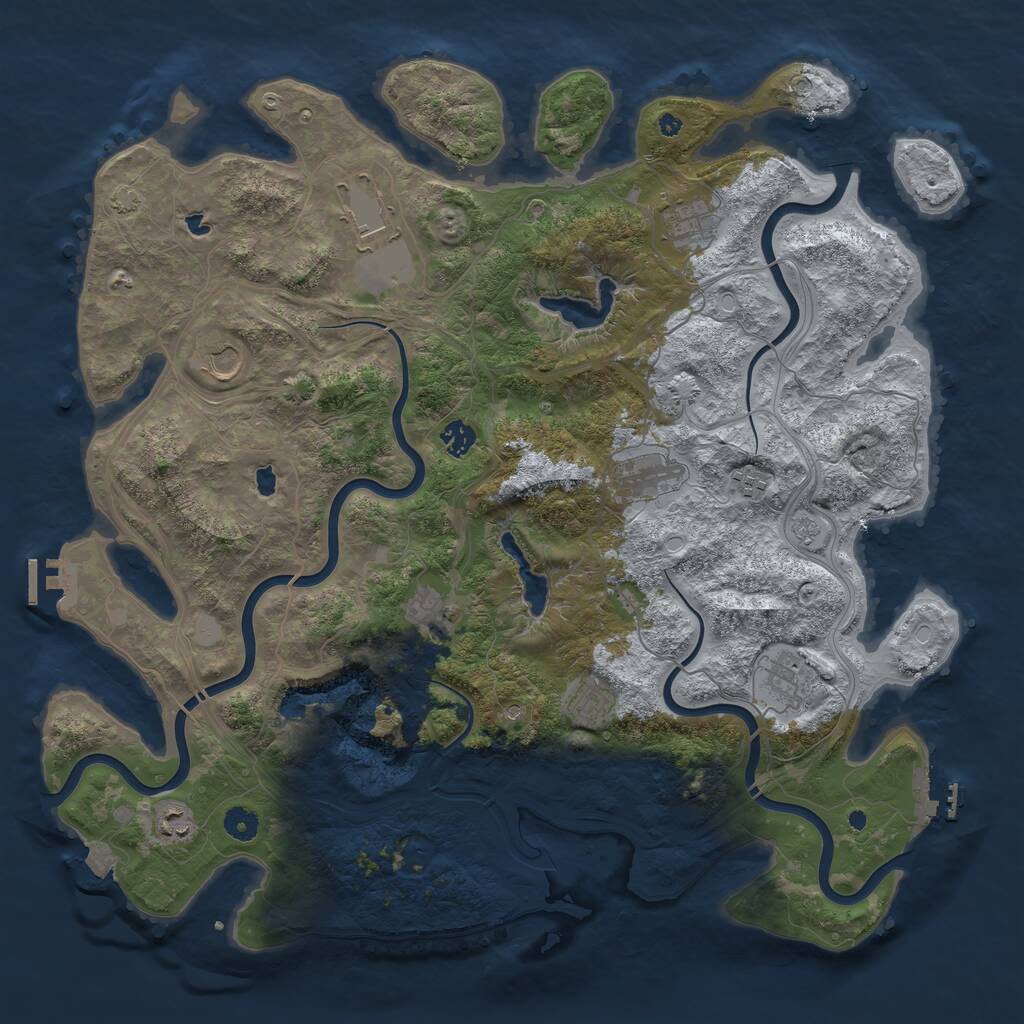 Rust Map: Procedural Map, Size: 4500, Seed: 1837326, 16 Monuments