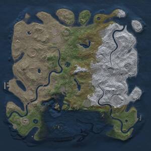 Thumbnail Rust Map: Procedural Map, Size: 4500, Seed: 1837326, 16 Monuments