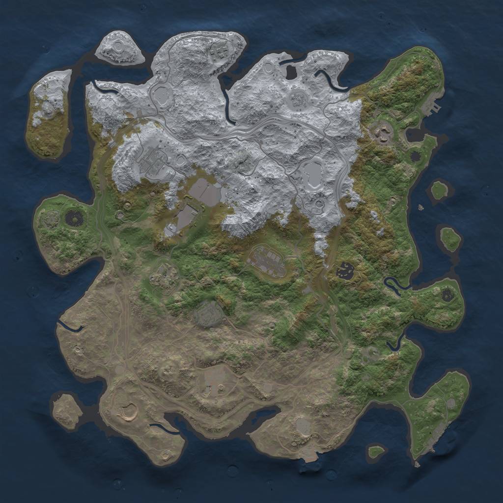 Rust Map: Procedural Map, Size: 4250, Seed: 151955537, 18 Monuments