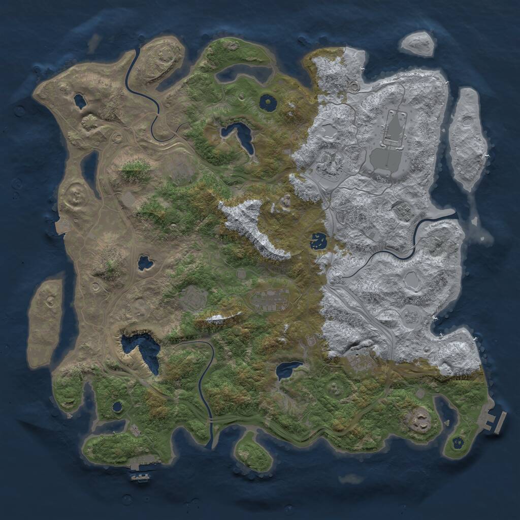 Rust Map: Procedural Map, Size: 4500, Seed: 1828705103, 15 Monuments