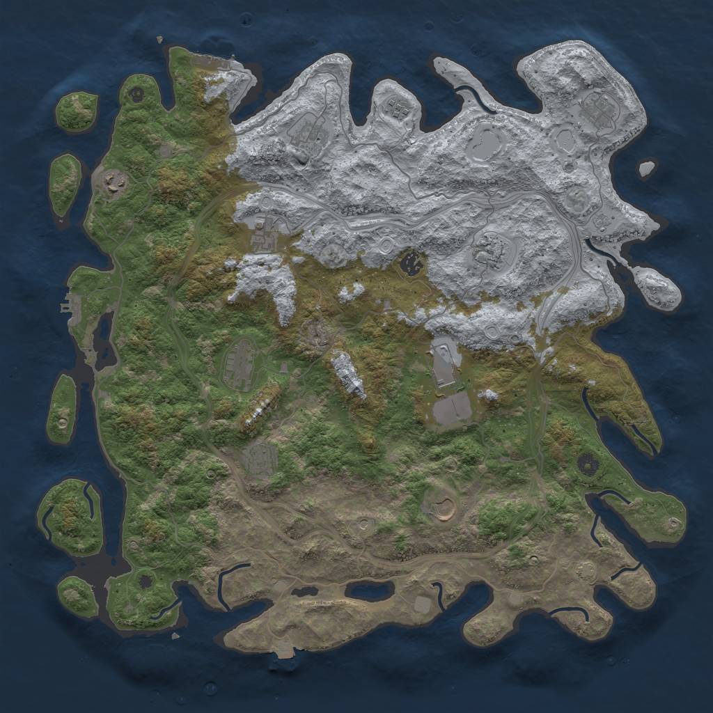 Rust Map: Procedural Map, Size: 4800, Seed: 1639871746, 19 Monuments
