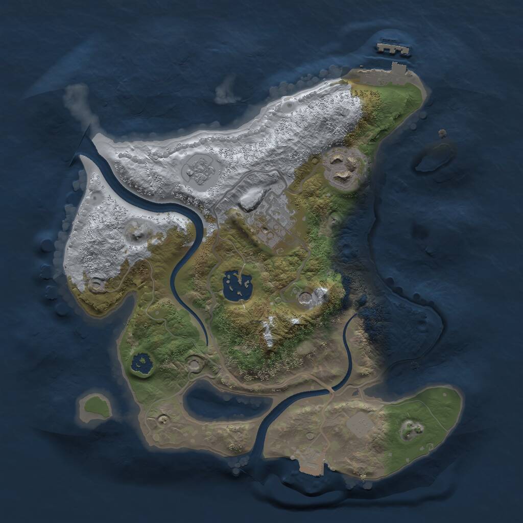 Rust Map: Procedural Map, Size: 2500, Seed: 951321, 7 Monuments