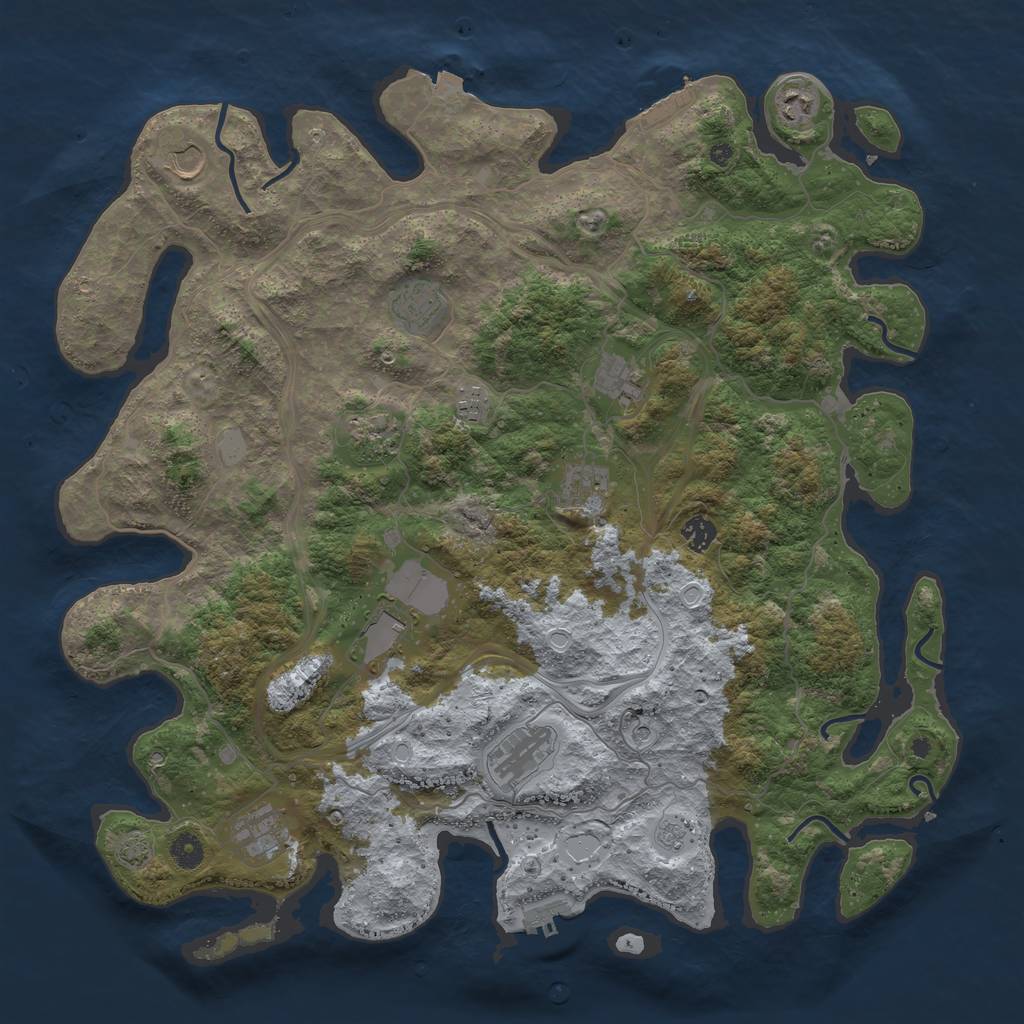 Rust Map: Procedural Map, Size: 4500, Seed: 1564423291, 19 Monuments