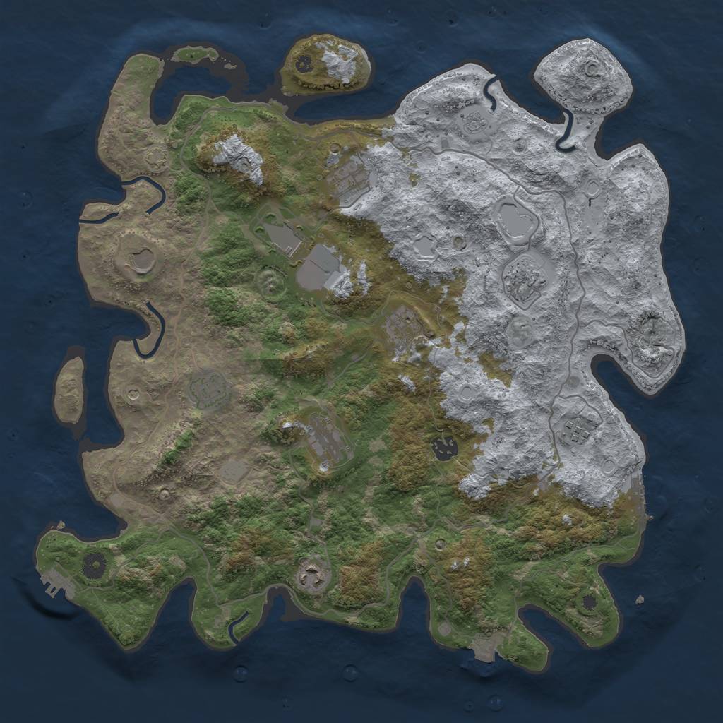 Rust Map: Procedural Map, Size: 4200, Seed: 1271804009, 18 Monuments