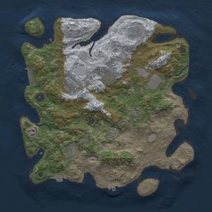 Thumbnail Rust Map: Procedural Map, Size: 3700, Seed: 669228386, 17 Monuments