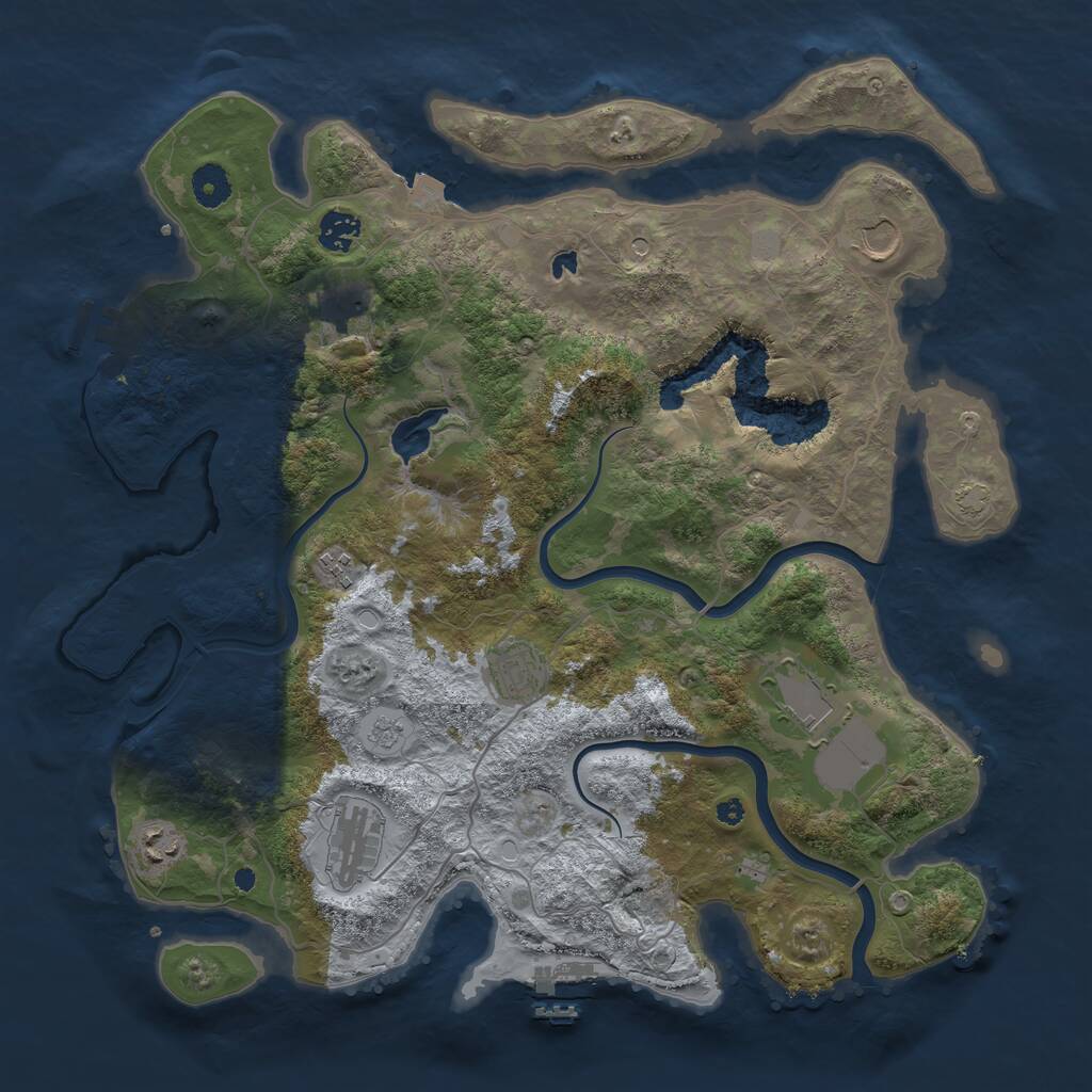 Rust Map: Procedural Map, Size: 4000, Seed: 157082375, 14 Monuments