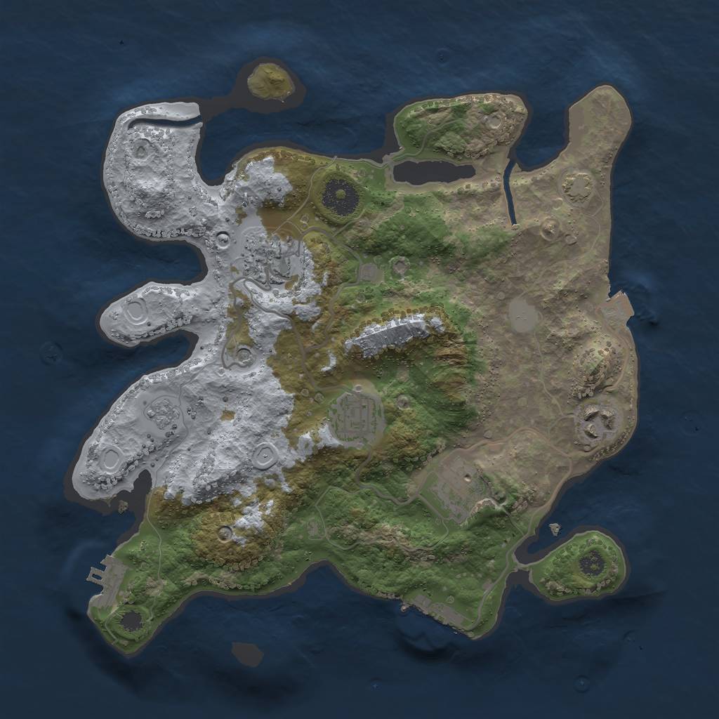 Rust Map: Procedural Map, Size: 3000, Seed: 799234369, 12 Monuments