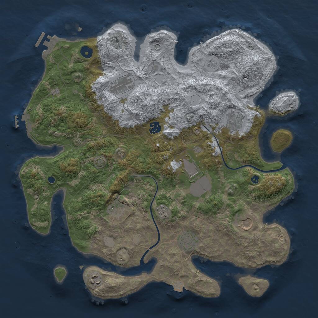 Rust Map: Procedural Map, Size: 3900, Seed: 32157401, 15 Monuments