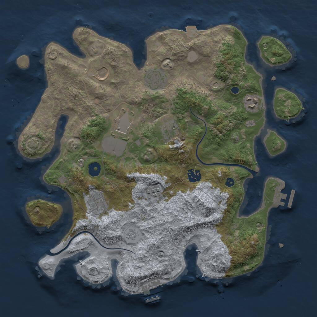 Rust Map: Procedural Map, Size: 3500, Seed: 267862719, 14 Monuments