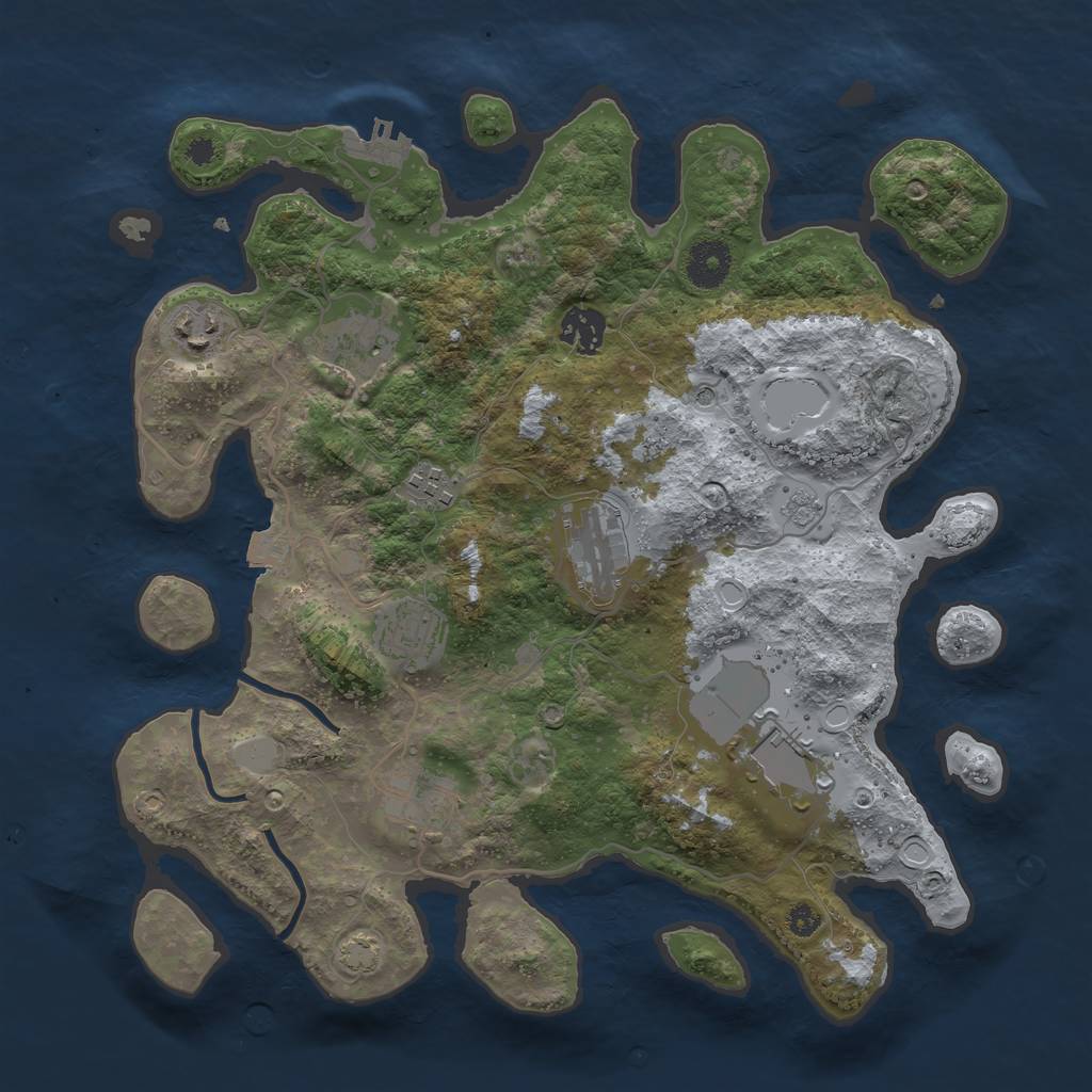 Rust Map: Procedural Map, Size: 3500, Seed: 1897589052, 15 Monuments