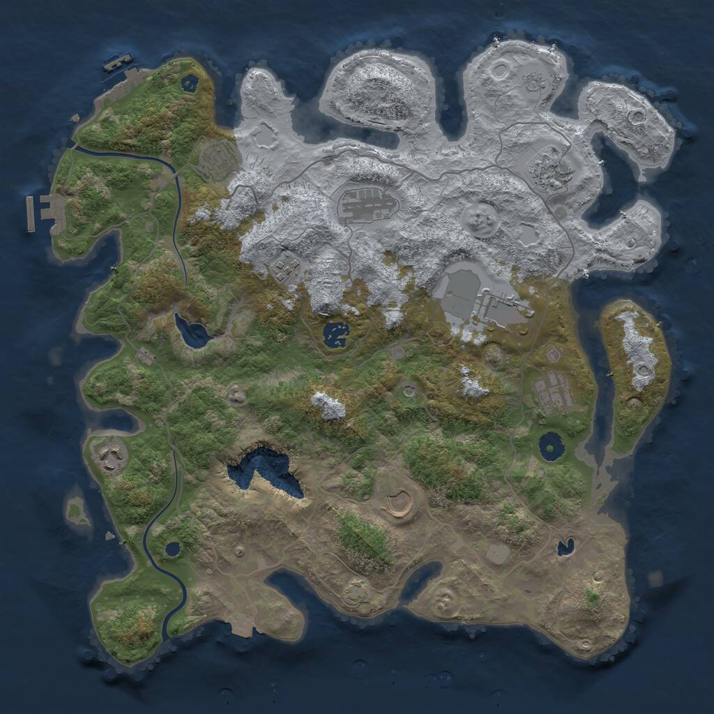 Rust Map: Procedural Map, Size: 4000, Seed: 1048184127, 15 Monuments