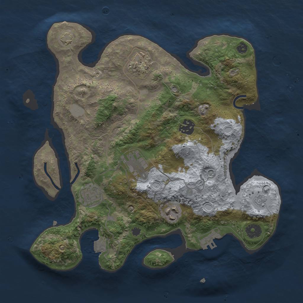 Rust Map: Procedural Map, Size: 3000, Seed: 12445, 12 Monuments
