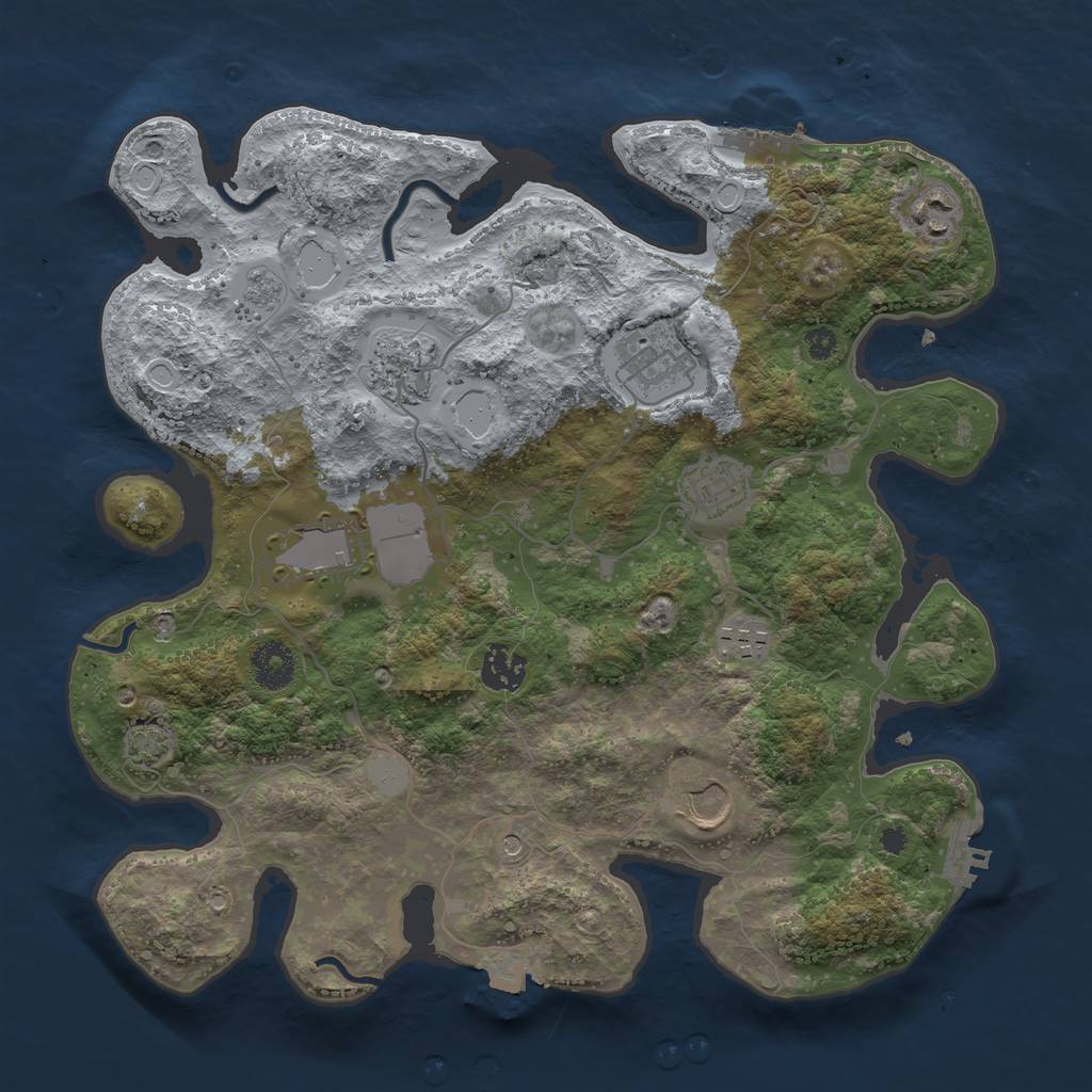 Rust Map: Procedural Map, Size: 3500, Seed: 537573092, 16 Monuments