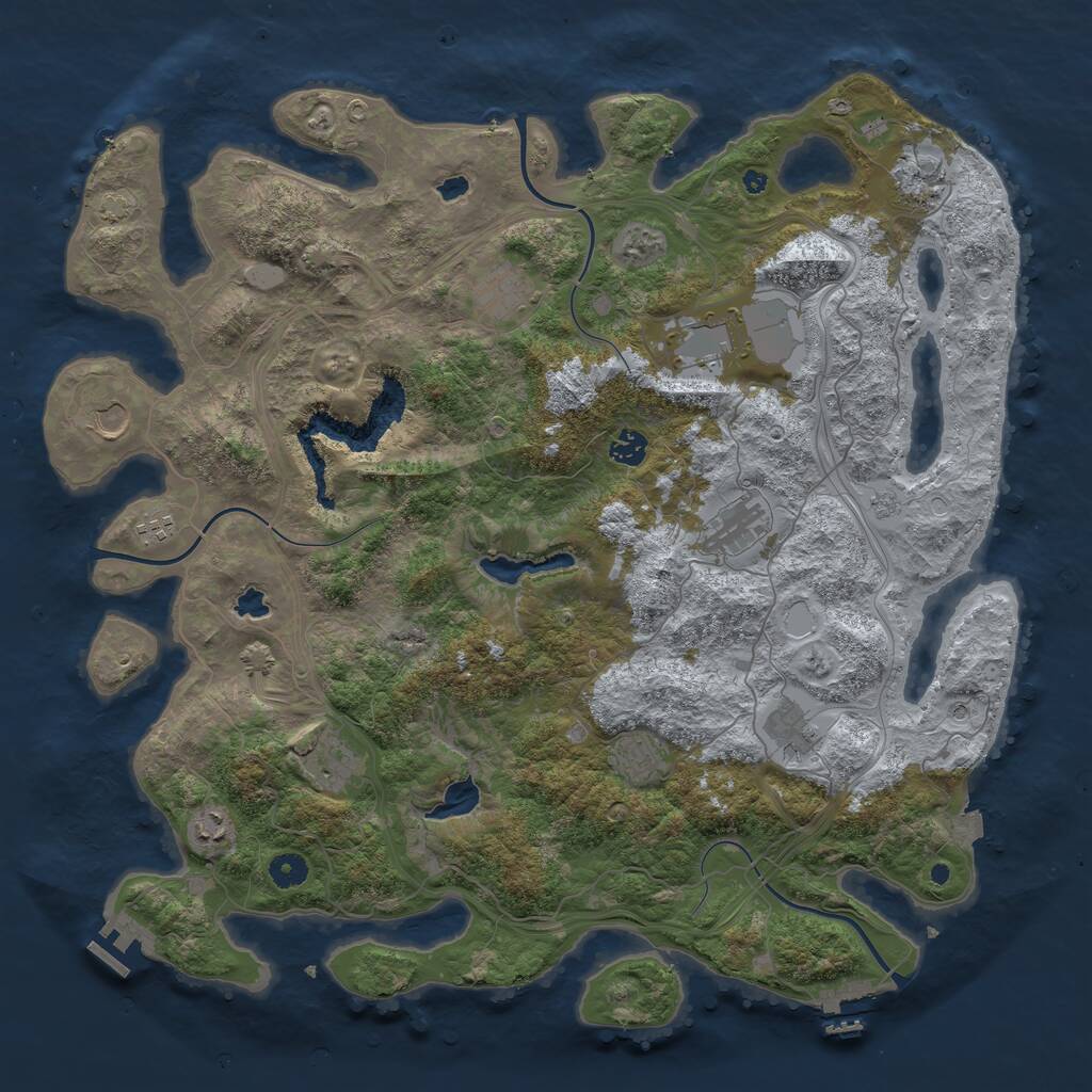 Rust Map: Procedural Map, Size: 4500, Seed: 1232645, 17 Monuments