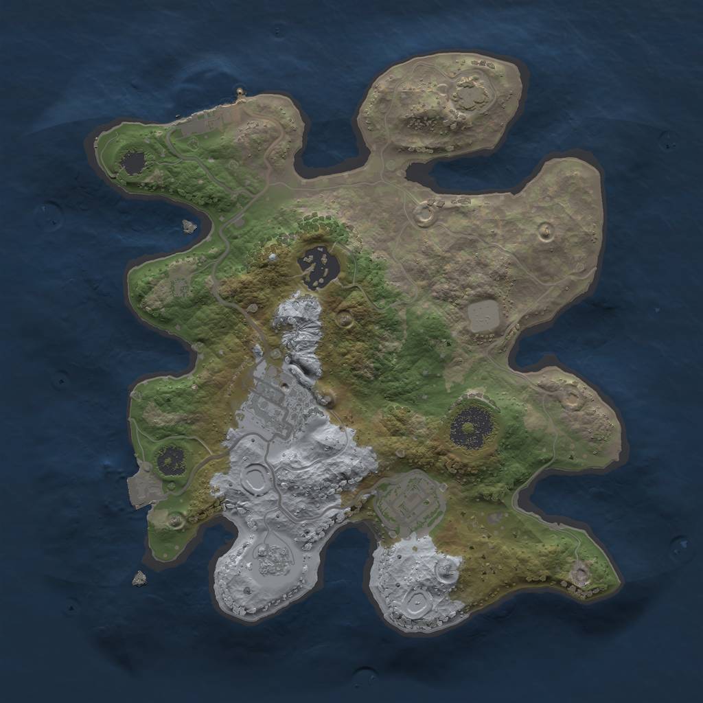 Rust Map: Procedural Map, Size: 2500, Seed: 1764836658, 9 Monuments