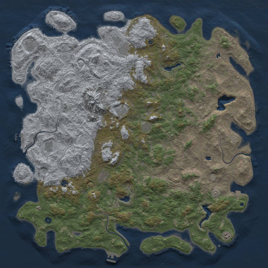 Rust Map: Procedural Map, Size: 6000, Seed: 10758777, 17 Monuments