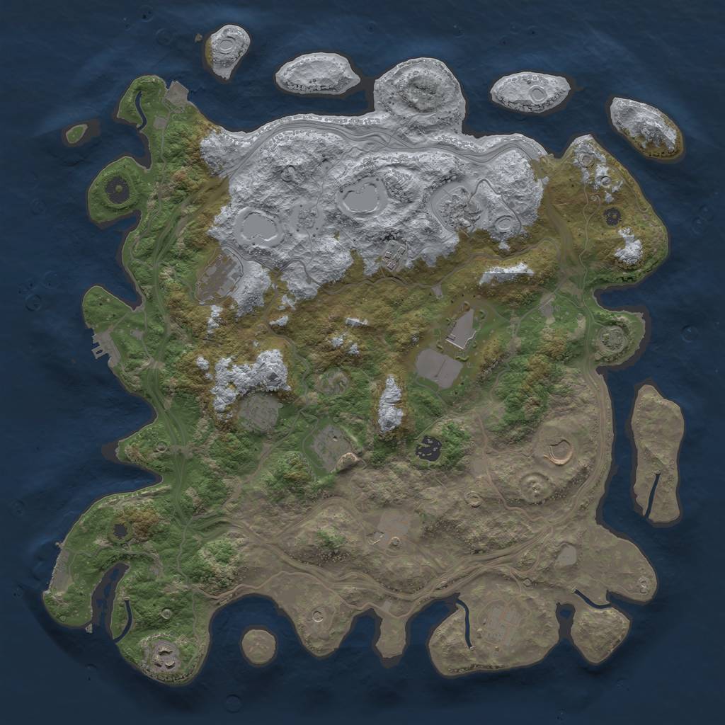 Rust Map: Procedural Map, Size: 4300, Seed: 7000345, 19 Monuments
