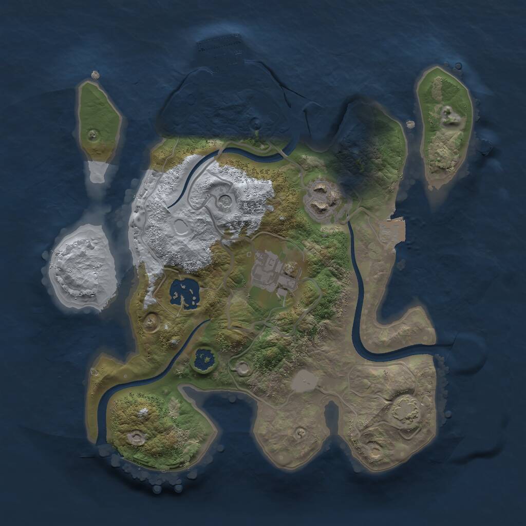 Rust Map: Procedural Map, Size: 2500, Seed: 1113103221, 7 Monuments