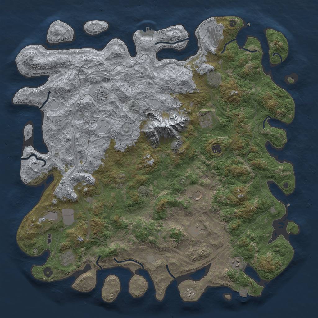 Rust Map: Procedural Map, Size: 5050, Seed: 9745620, 18 Monuments